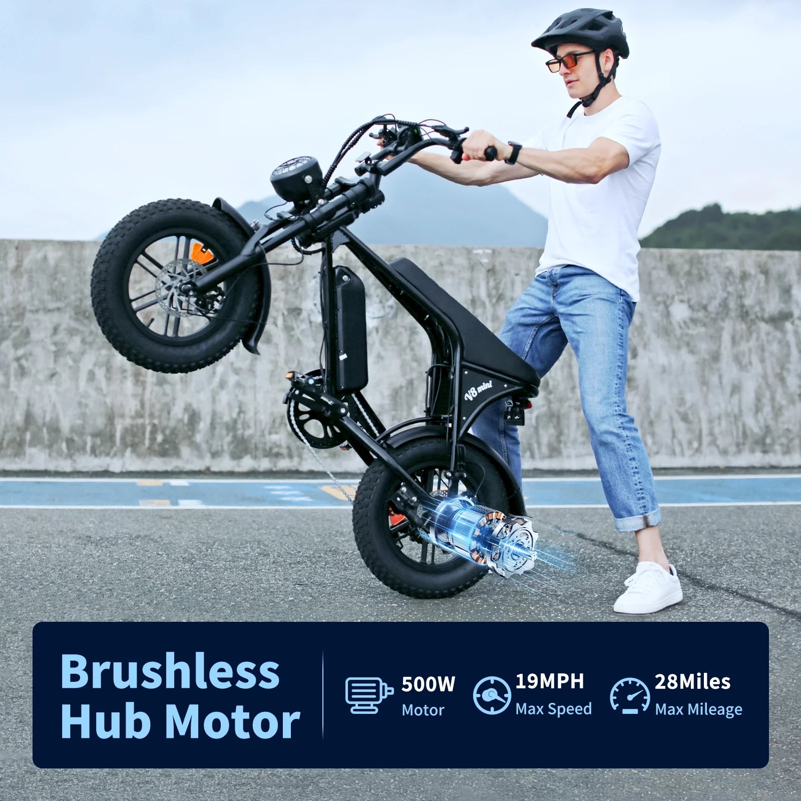Electric Bike for Adults, 500W Electric Bicycles with 36V 10.4Ah Battery, 16" Fat Tire Ebike, 20MPH E-Bike, E Bike for Adults UL2849