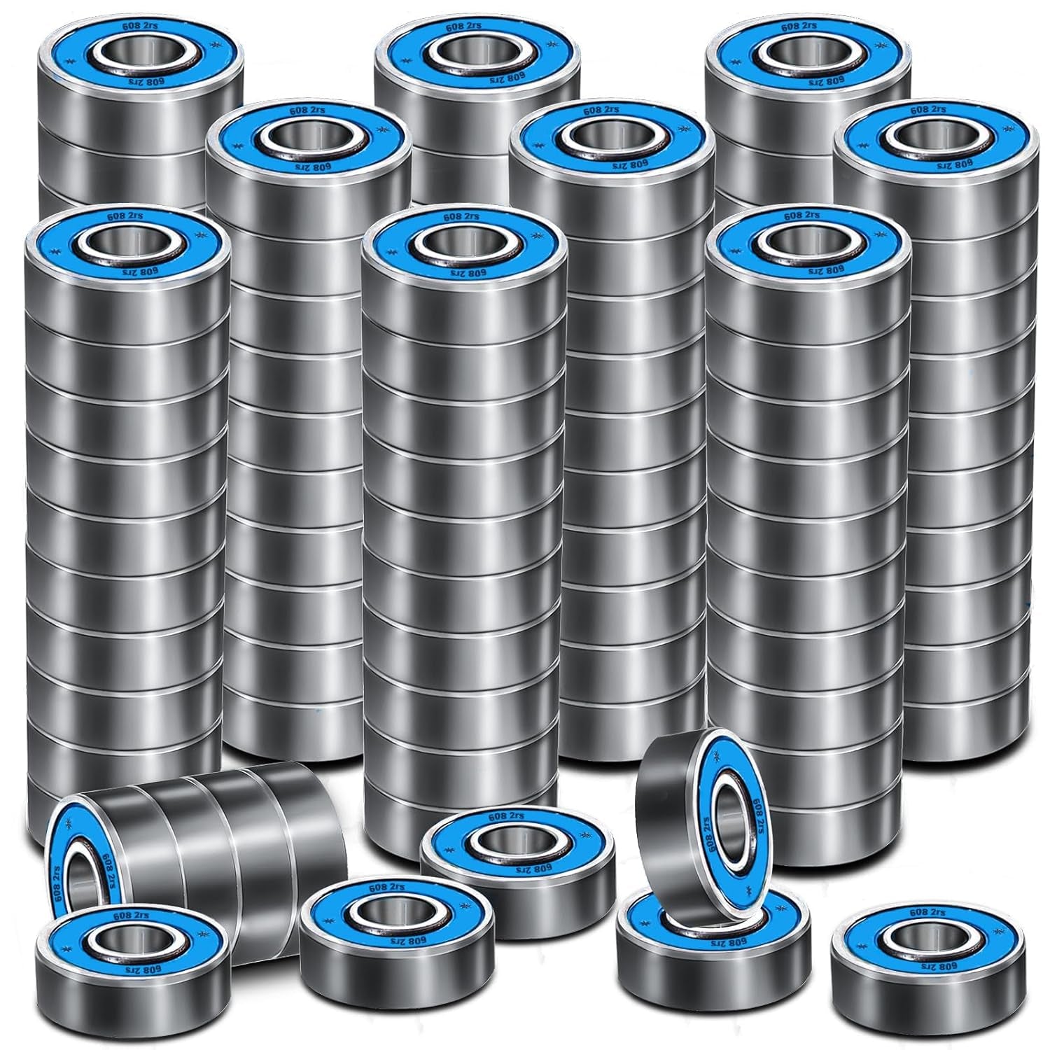 Premium 20Pcs 608Rs Bearings Skateboard Bearings Longboard Bearings (8X22X7Mm) for Skate Double Rubber Sealed Deep Groove