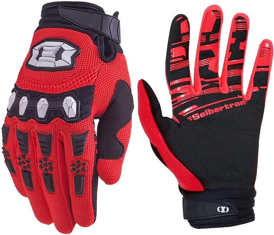 Seibertron Unisex BMX MX ATV MTB Racing Mountain Bike Bicycle Cycling Off-Road/Dirt Bike Gloves Road Racing Motorcycle Motocross Sports Gloves Touch Recognition Full Finger Glove