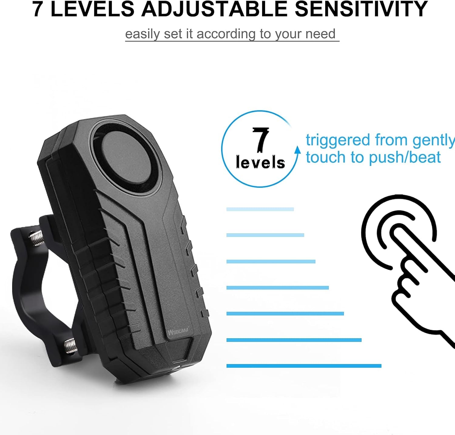 WSDCAM Anti-Theft Bike Alarm with Mount, 113Db Burglar Vibration Motorcycle Bicycle Alarm Security System Waterproof Cycle Bike Alarm with Remote