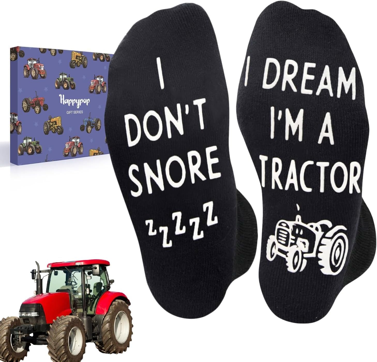 HAPPYPOP Transportation Gifts for Men Women - Motorcycle Tractor Train Socks