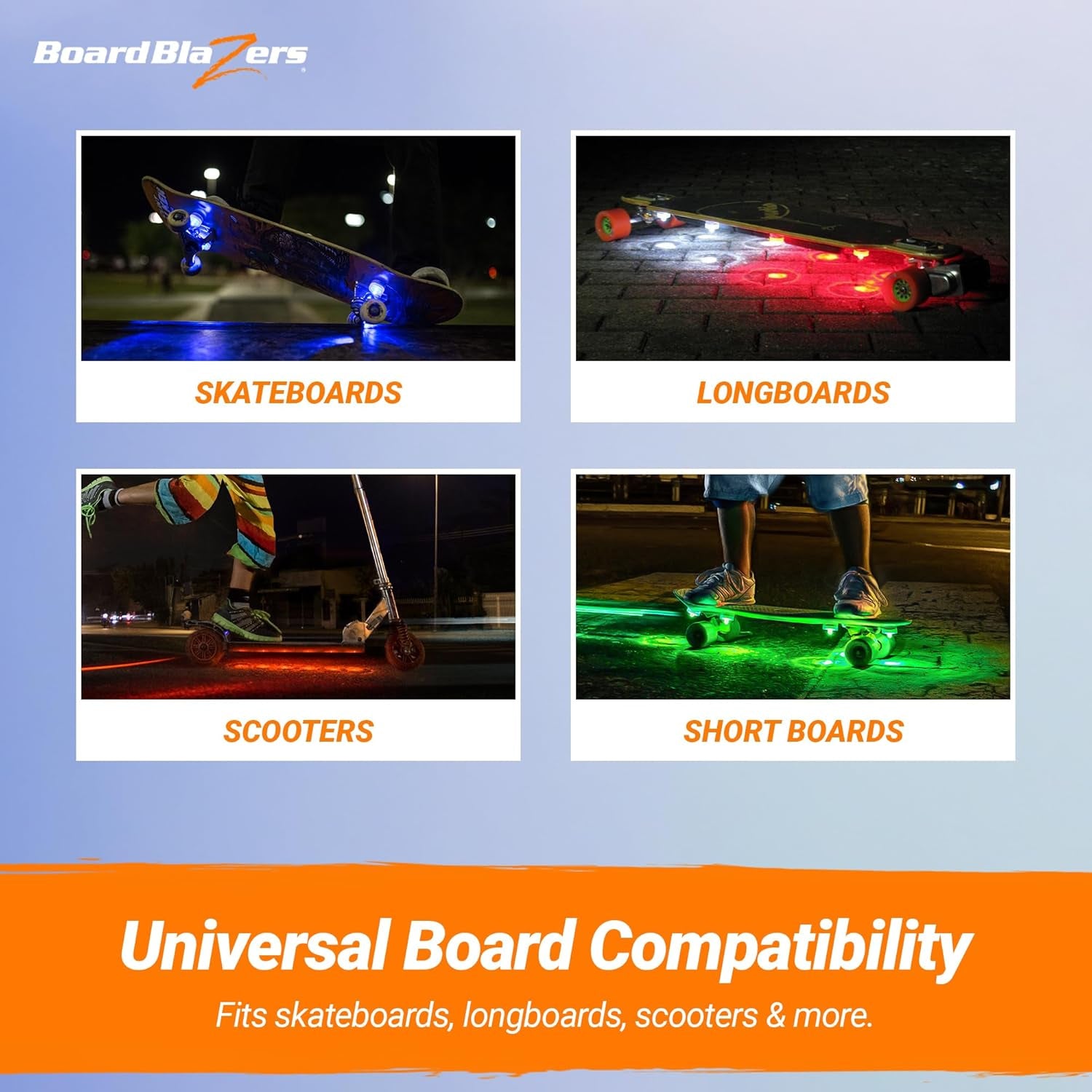 LED Skateboard Lights Underglow - Ideal Skateboard Gift - Perfect LED Longboard Light or Scooter Light Great Stocking Stuffer for Kids