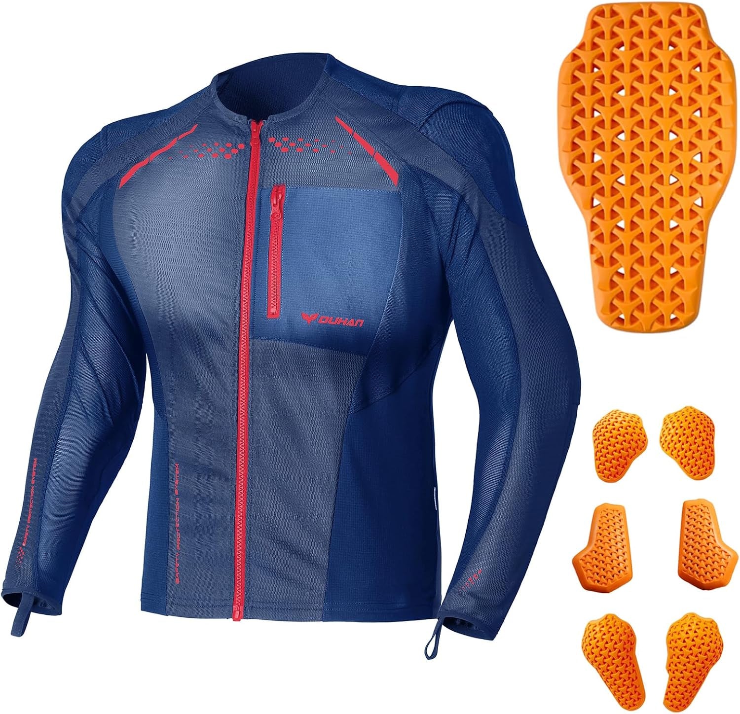 DUHAN Motorcycle Shirt Mesh Motorcycle Jacket Men with CE Level 2 Armor Motorcycle Protective Gear for All Seasons