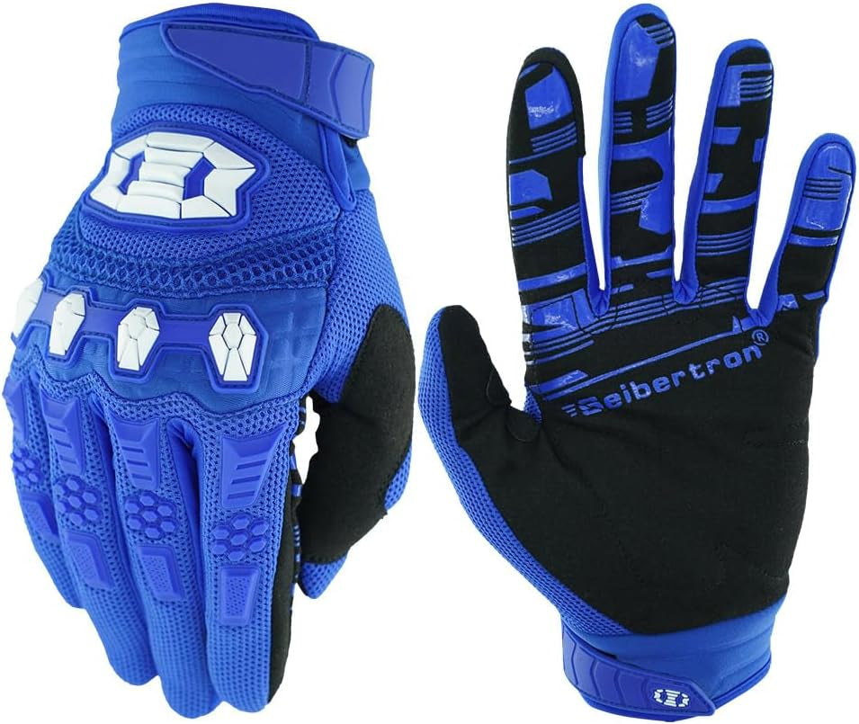 Seibertron Unisex BMX MX ATV MTB Racing Mountain Bike Bicycle Cycling Off-Road/Dirt Bike Gloves Road Racing Motorcycle Motocross Sports Gloves Touch Recognition Full Finger Glove