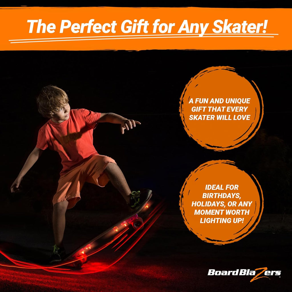 LED Skateboard Lights Underglow - Ideal Skateboard Gift - Perfect LED Longboard Light or Scooter Light Great Stocking Stuffer for Kids
