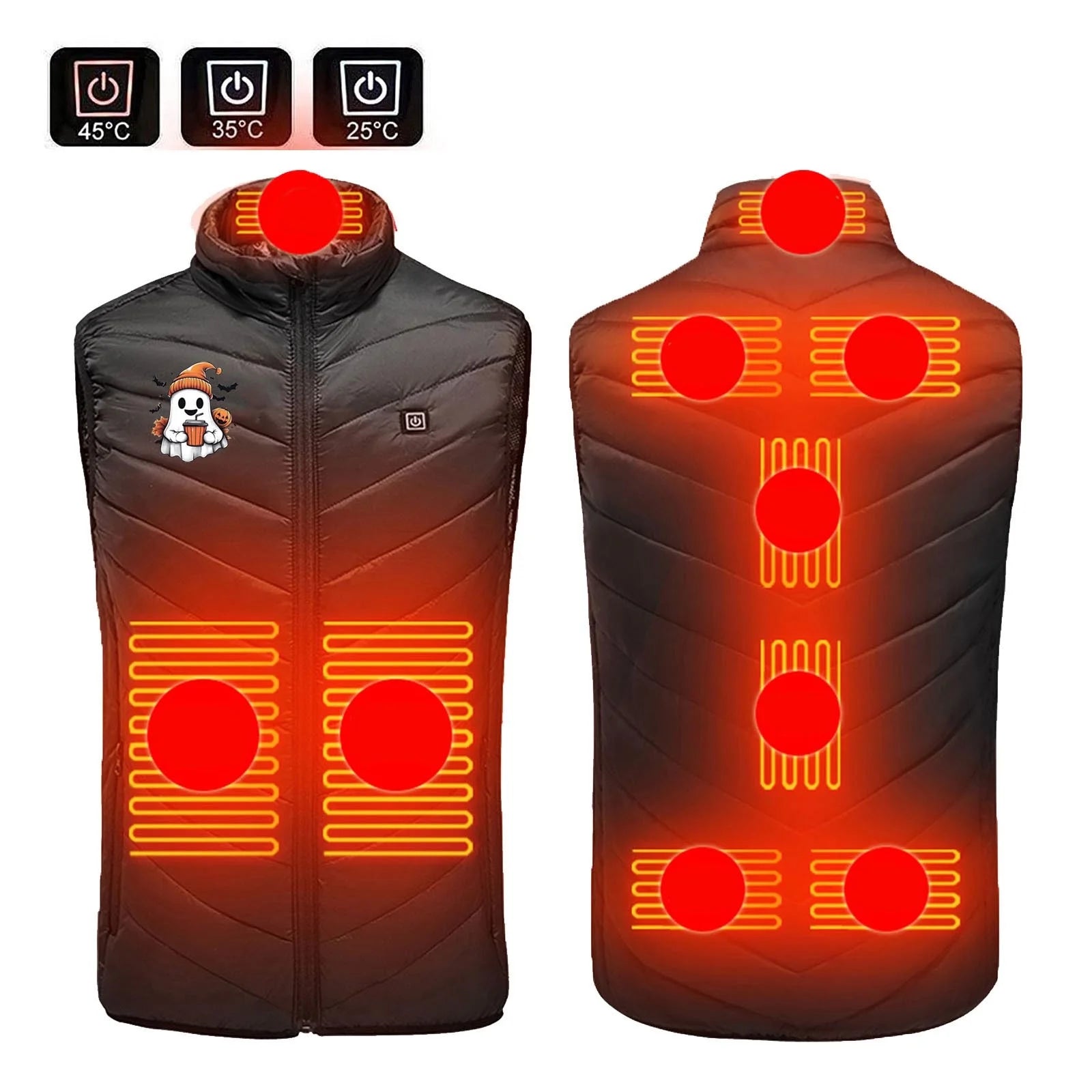 Heated Vest 18 Heating Zones plus Size Lightweight Unisex Heated Jacket 3 Temperature Control USB Electric Winter Coat with Pocket S-6XL on Clearance