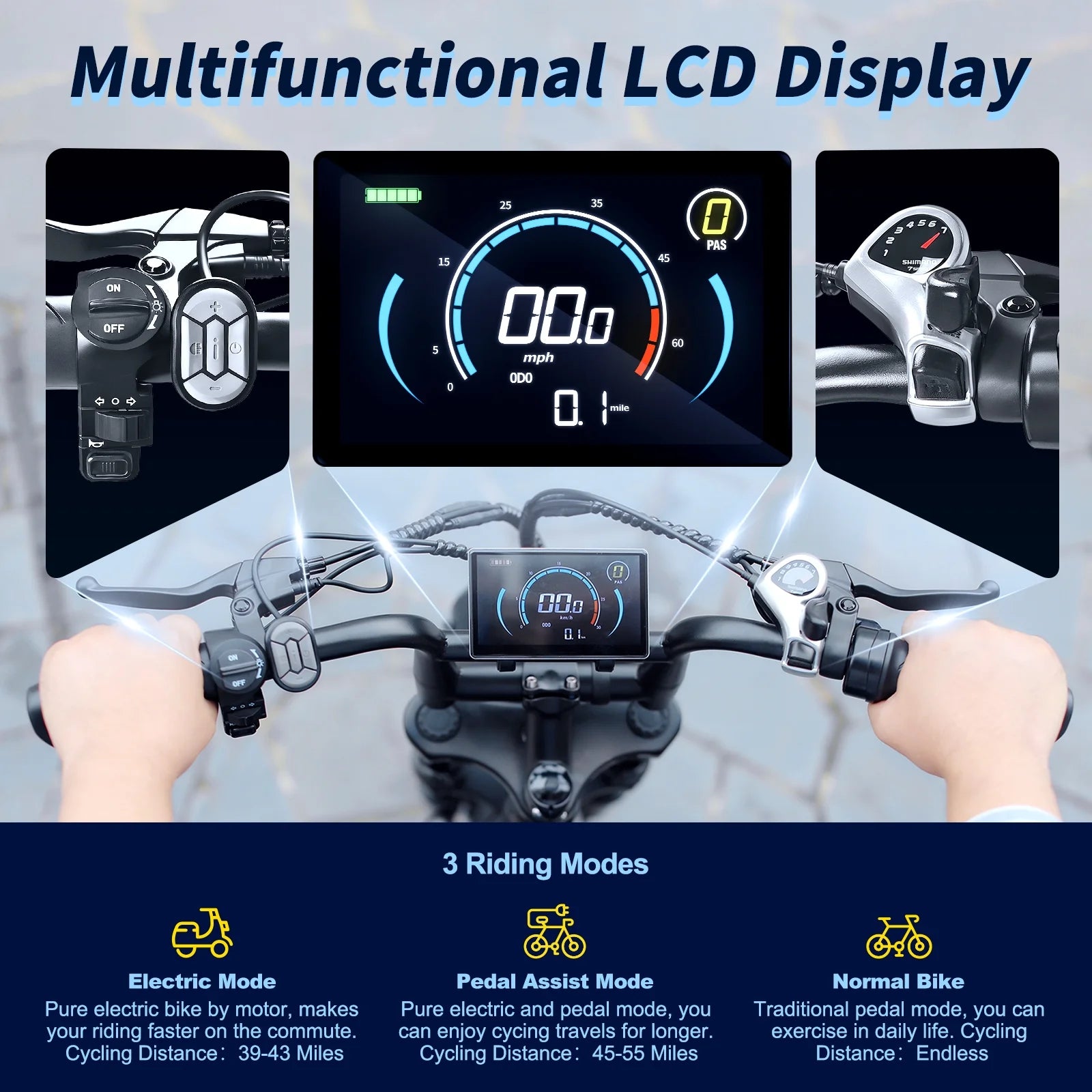 Electric Bike for Adults, 500W Electric Bicycles with 36V 10.4Ah Battery, 16" Fat Tire Ebike, 20MPH E-Bike, E Bike for Adults UL2849