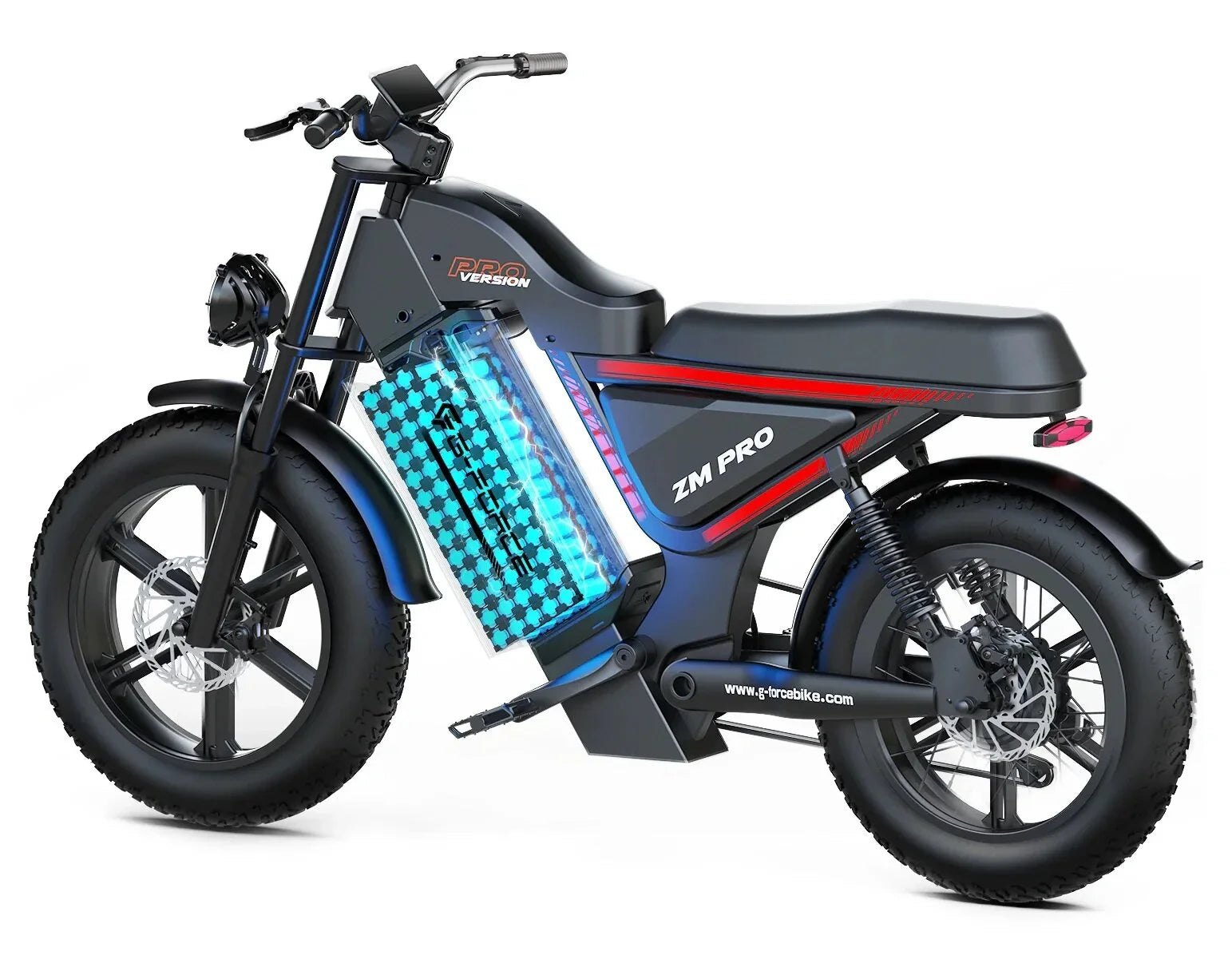 Electric Bike for Adults 52V 60AH Battery, 20X4 Fat Tire Ebikes, Full Suspension E Bike, 1500W Peak Motor Electric Bicycle 7-Speed Gear