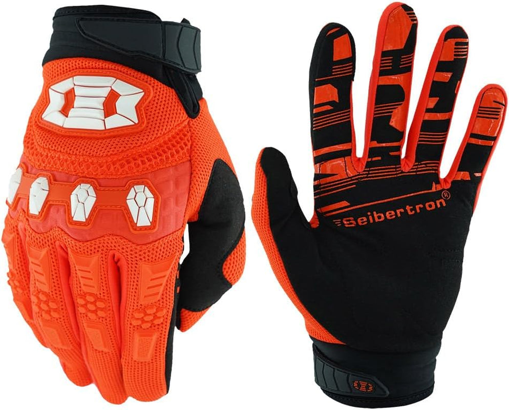 Seibertron Unisex BMX MX ATV MTB Racing Mountain Bike Bicycle Cycling Off-Road/Dirt Bike Gloves Road Racing Motorcycle Motocross Sports Gloves Touch Recognition Full Finger Glove
