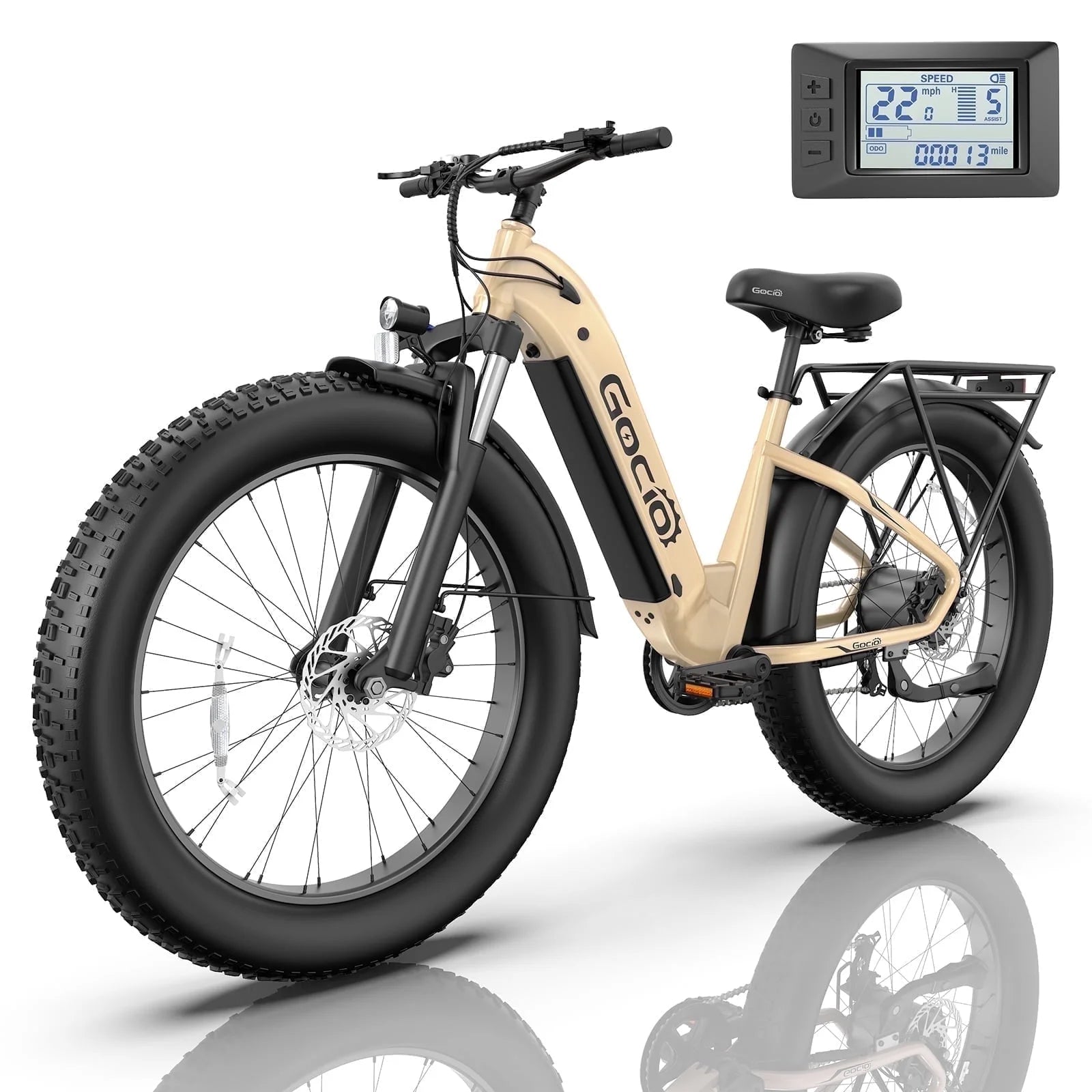 Electric Bike for Adult, 26" X 4.0 Fat Tire E-Mountain Bicycle, 22MPH, 750W Motor Ebike with 48V 15Ah Removable Battery, Shimano 7-Speed UL 2849