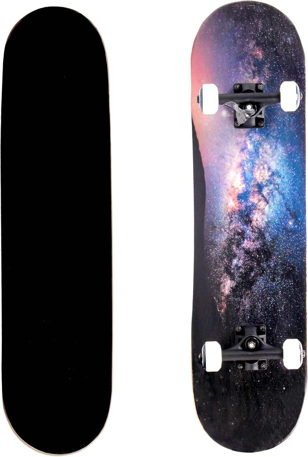 Standard Skateboard, Complete Skateboard 31''X 8'', 7 Layer Canadian Maple Double Kick Deck Concave Cruiser Trick Skateboards for Kids Boys Girls Youths Beginners.