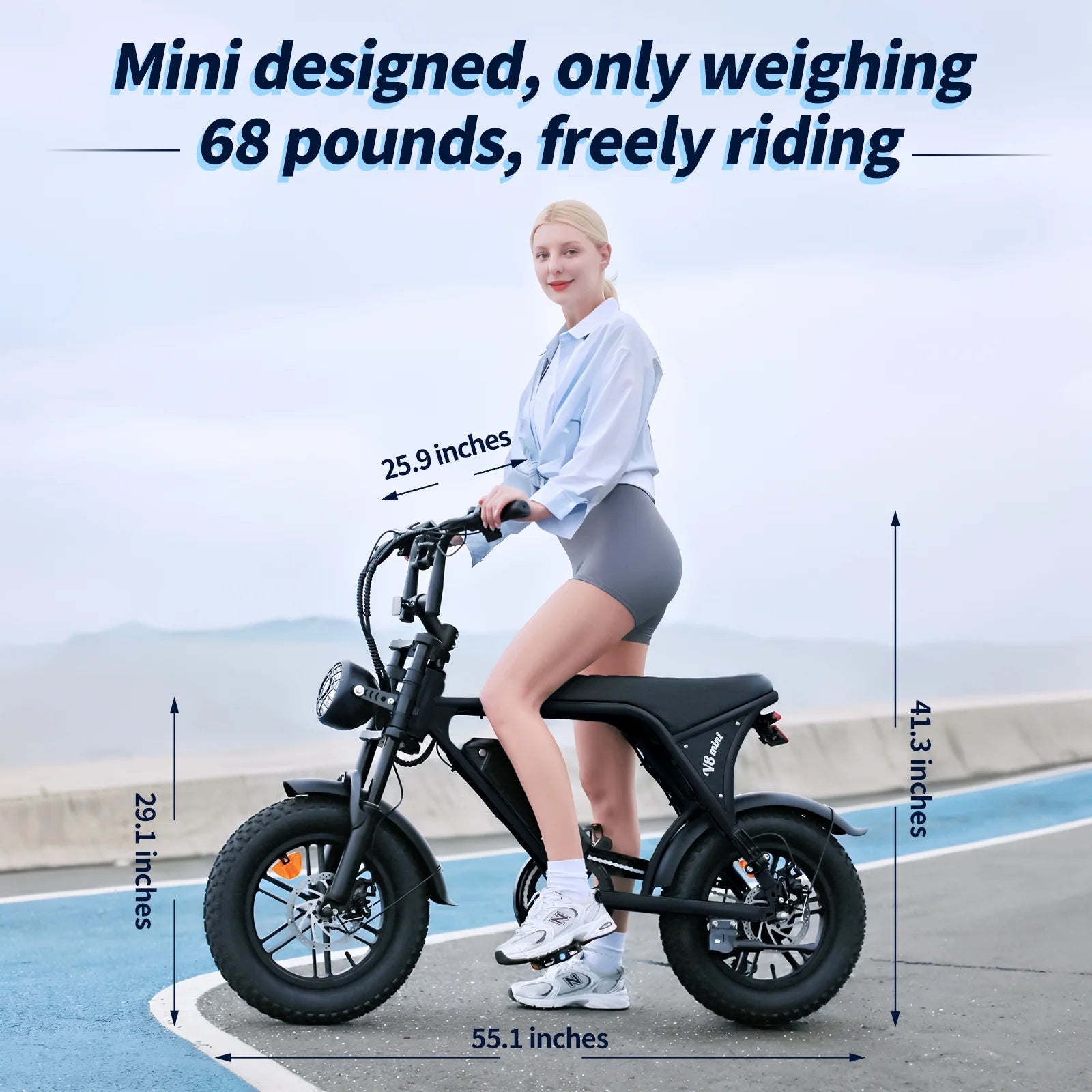 Electric Bike for Adults, 500W Electric Bicycles with 36V 10.4Ah Battery, 16" Fat Tire Ebike, 20MPH E-Bike, E Bike for Adults UL2849
