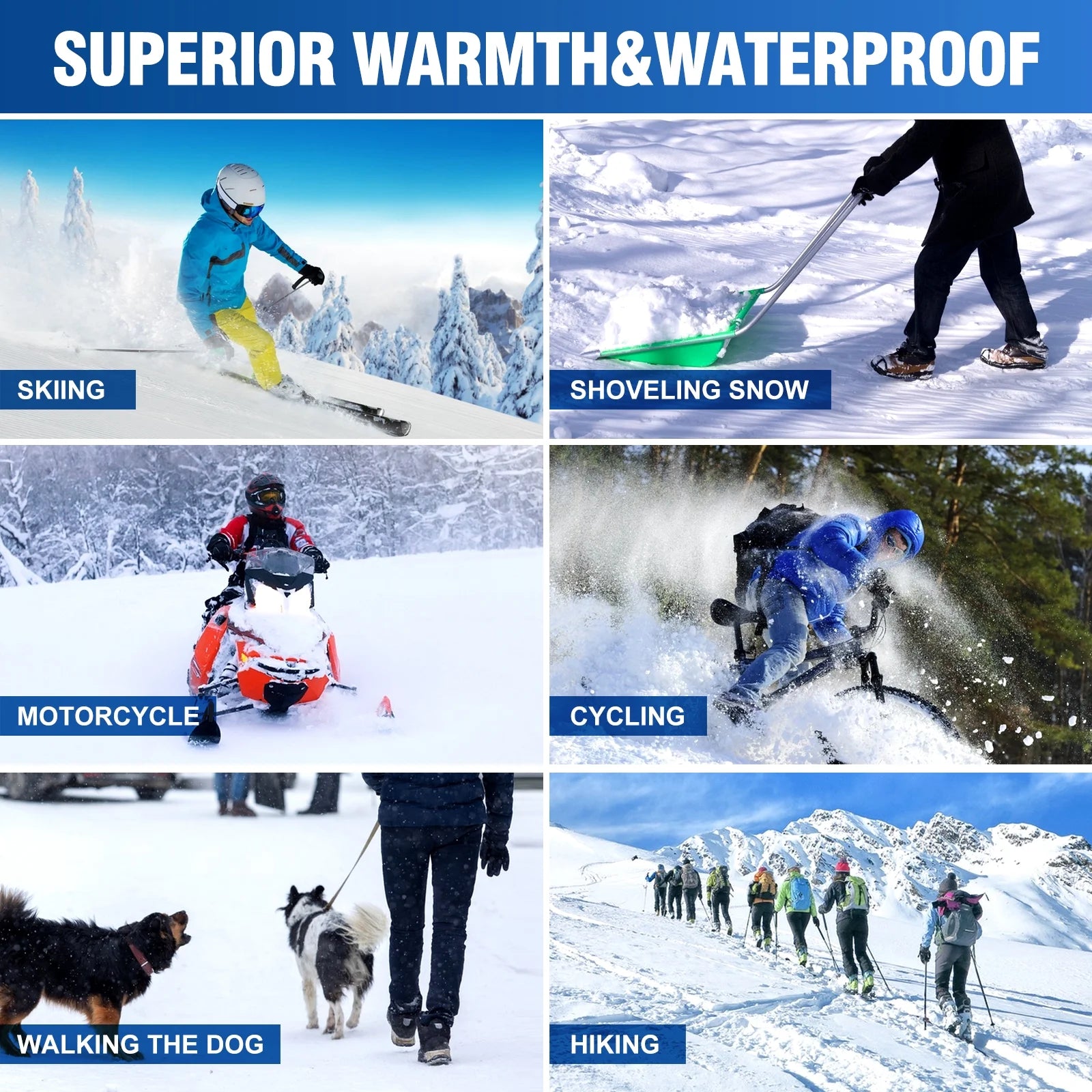 Heated Gloves for Men Women,7.4V 3200 Mah Electric Battery Heated Ski Gloves 3 Heating Level,Waterproof Touchscreen Heating Gloves for Outdoor Work Snowboarding Motorcycle Cycling.