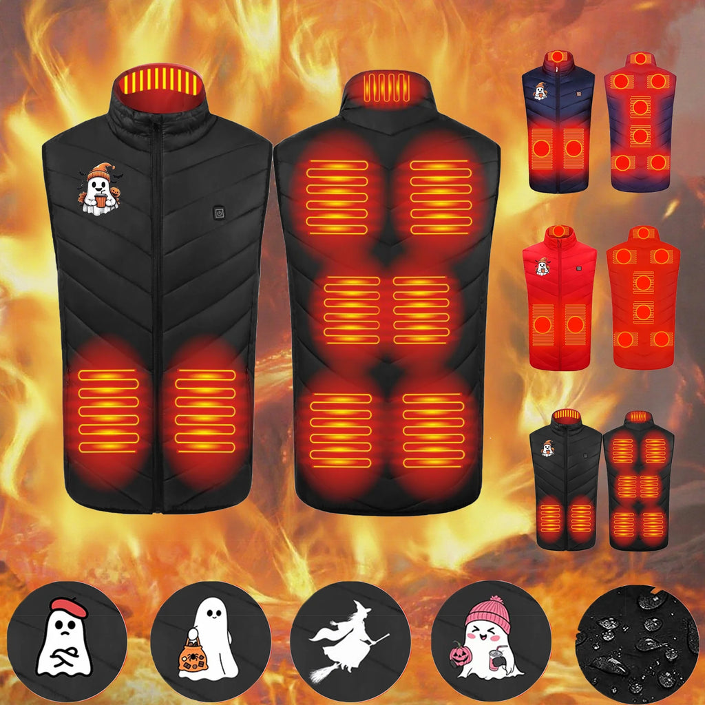 Heated Vest 18 Heating Zones plus Size Lightweight Unisex Heated Jacket 3 Temperature Control USB Electric Winter Coat with Pocket S-6XL on Clearance