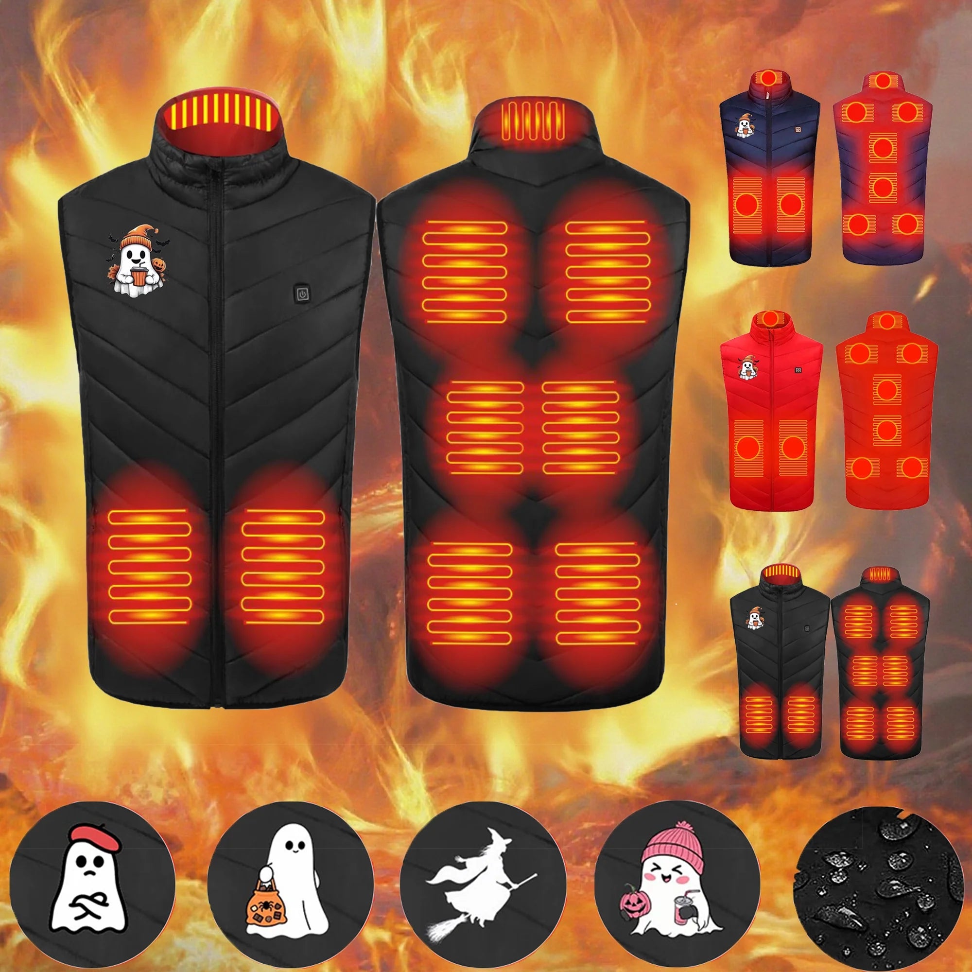 Heated Vest 18 Heating Zones plus Size Lightweight Unisex Heated Jacket 3 Temperature Control USB Electric Winter Coat with Pocket S-6XL on Clearance