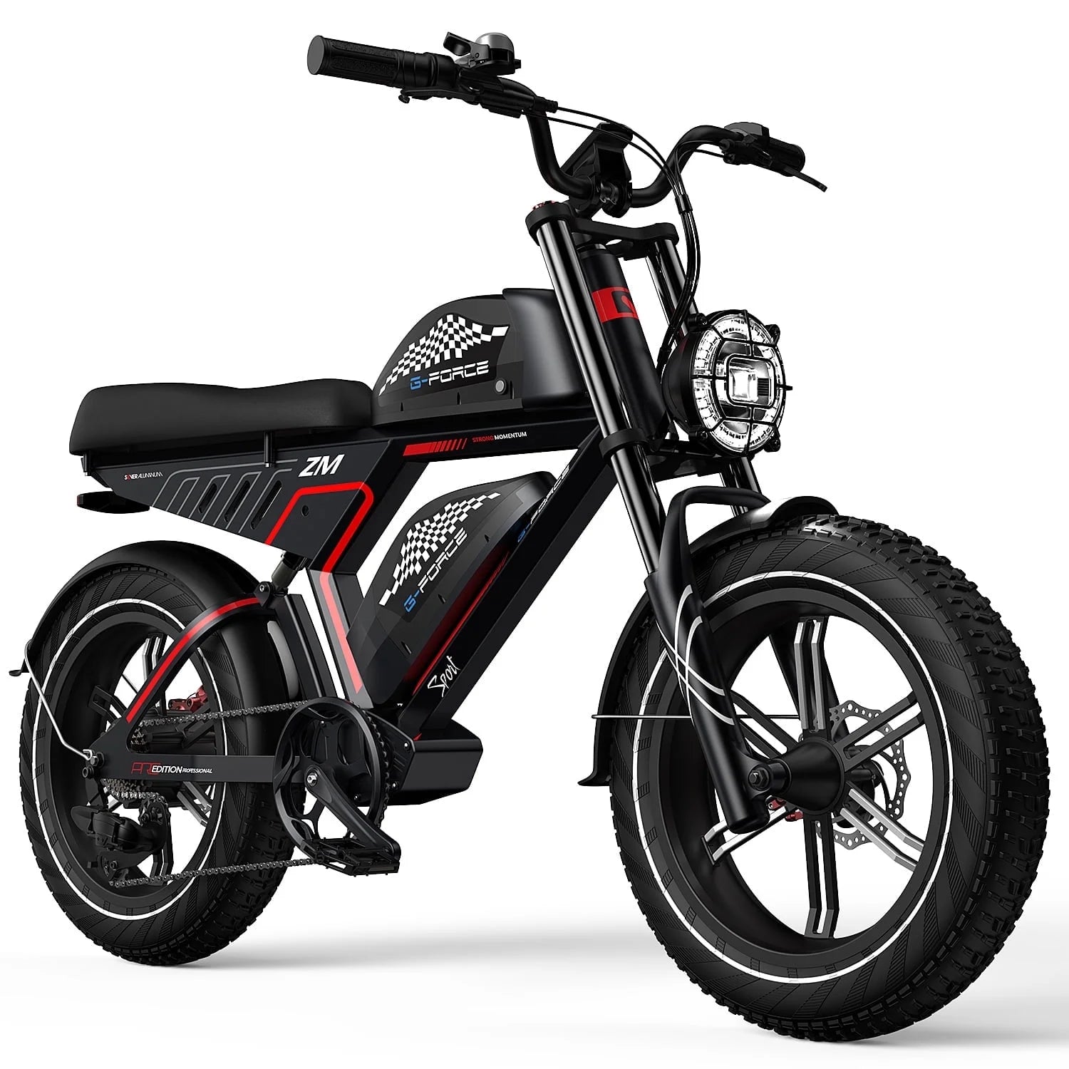 Electric Bike for Adults 52V 60AH Battery, 20X4 Fat Tire Ebikes, Full Suspension E Bike, 1500W Peak Motor Electric Bicycle 7-Speed Gear
