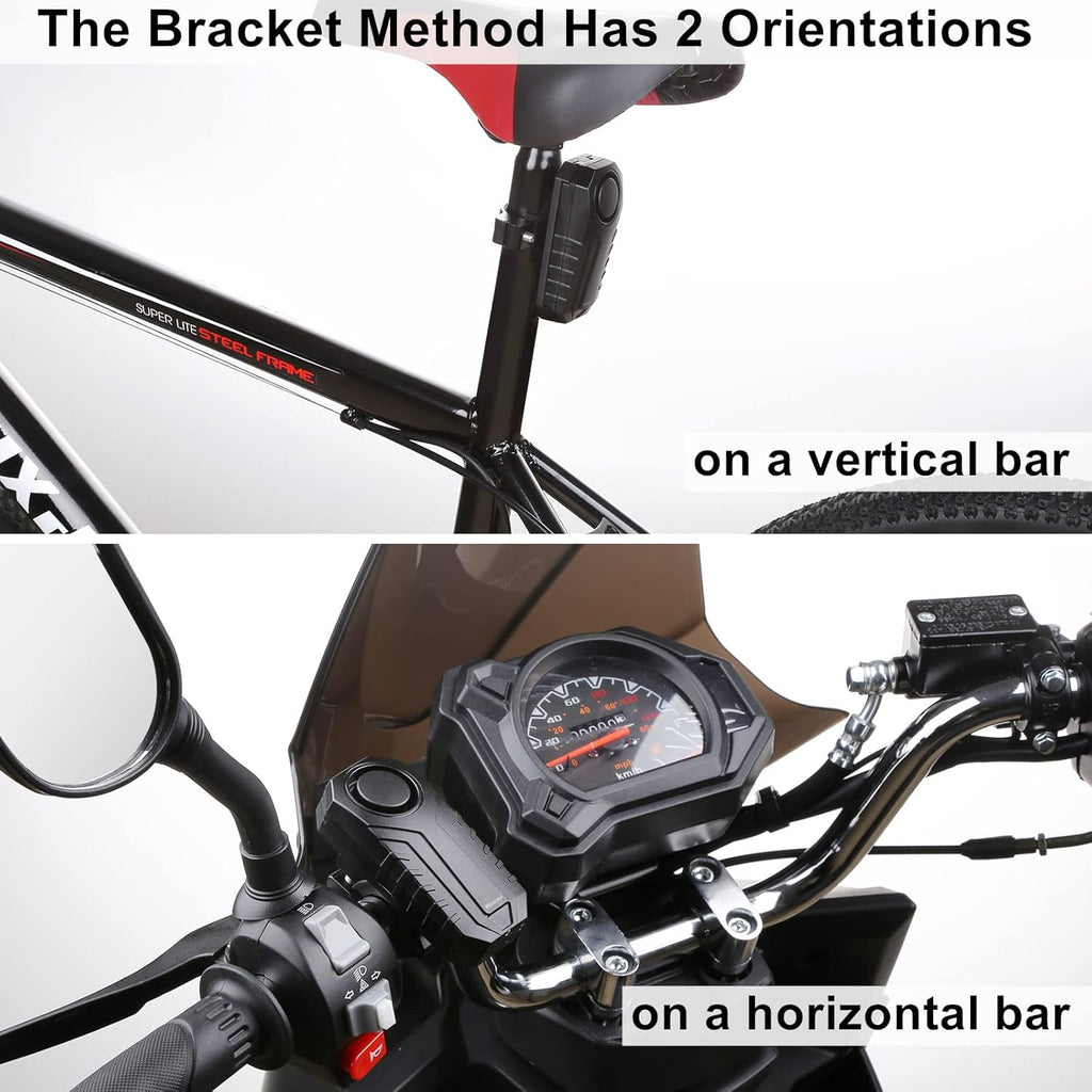 WSDCAM Anti-Theft Bike Alarm with Mount, 113Db Burglar Vibration Motorcycle Bicycle Alarm Security System Waterproof Cycle Bike Alarm with Remote