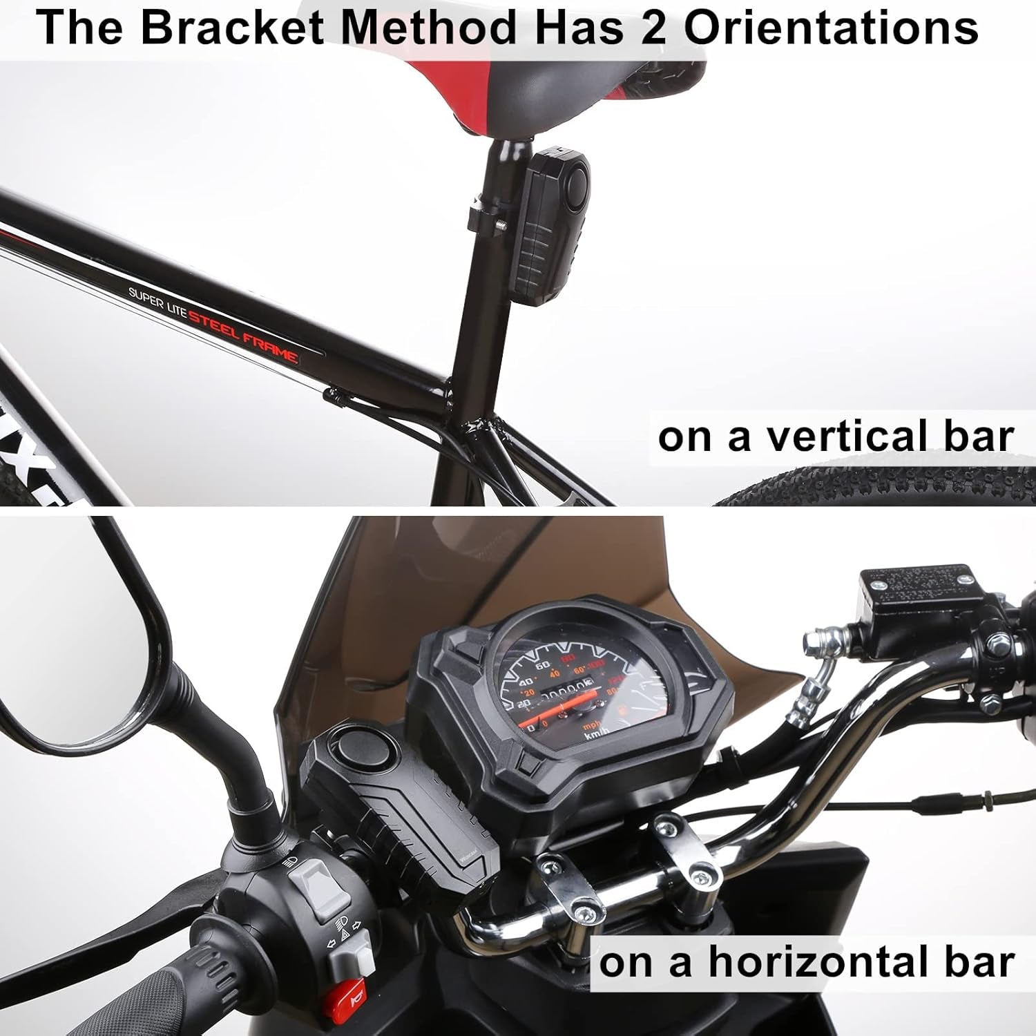 WSDCAM Anti-Theft Bike Alarm with Mount, 113Db Burglar Vibration Motorcycle Bicycle Alarm Security System Waterproof Cycle Bike Alarm with Remote