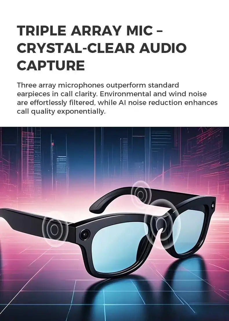 2025 New Smart Glasses 1080P HD Photography Video AI Intelligent Interactive Translation Smart Camera Glasses For Men Women