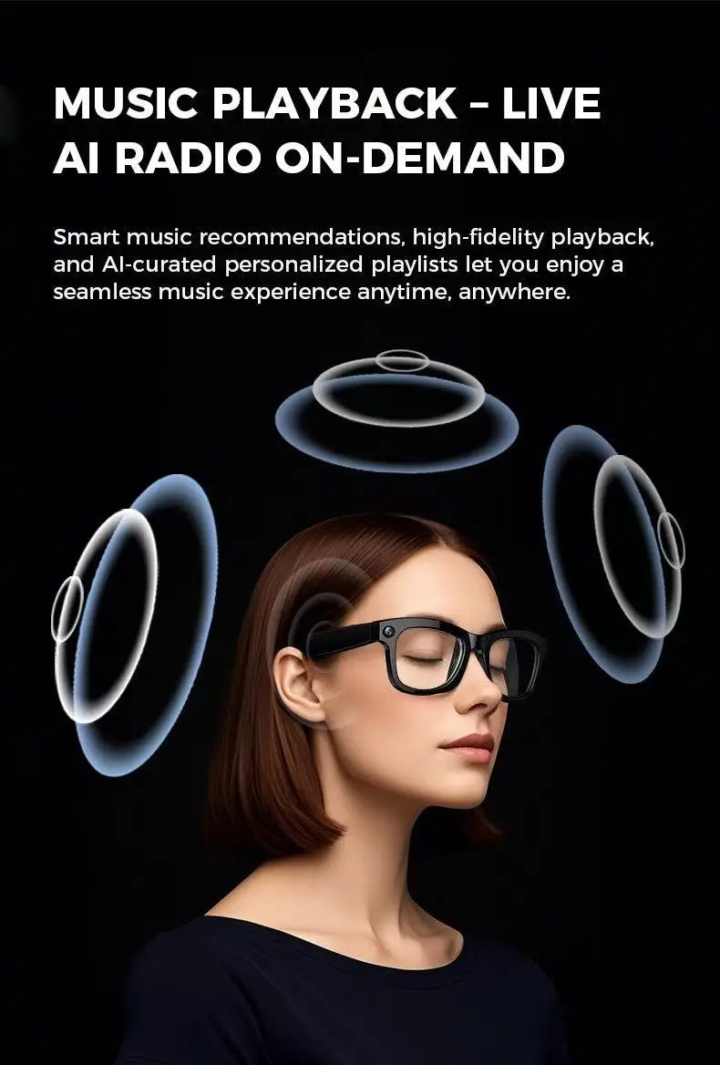 2025 New Smart Glasses 1080P HD Photography Video AI Intelligent Interactive Translation Smart Camera Glasses For Men Women
