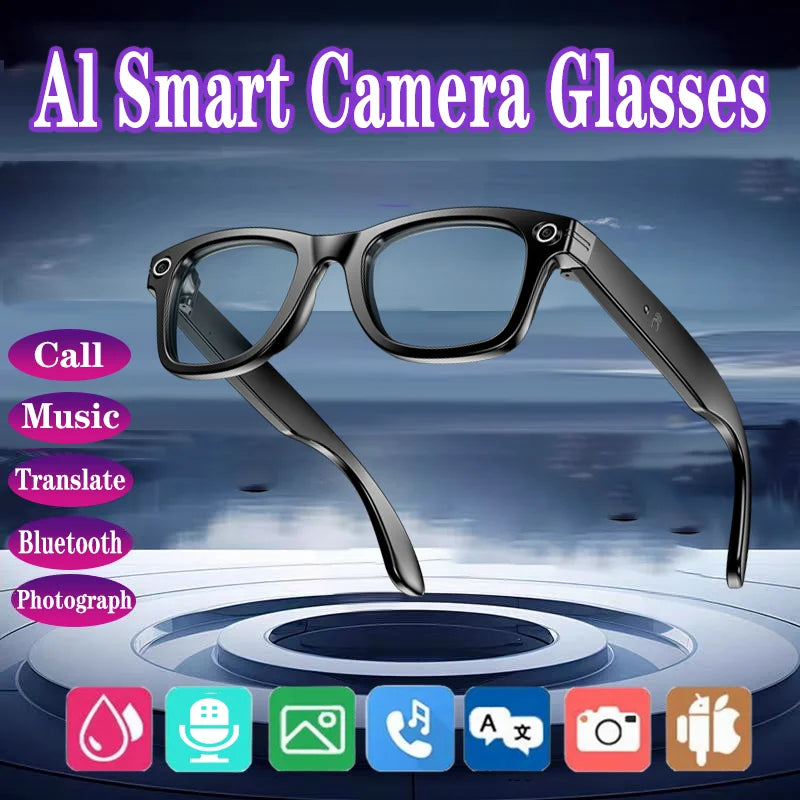 2025 New Smart Glasses 1080P HD Photography Video AI Intelligent Interactive Translation Smart Camera Glasses For Men Women