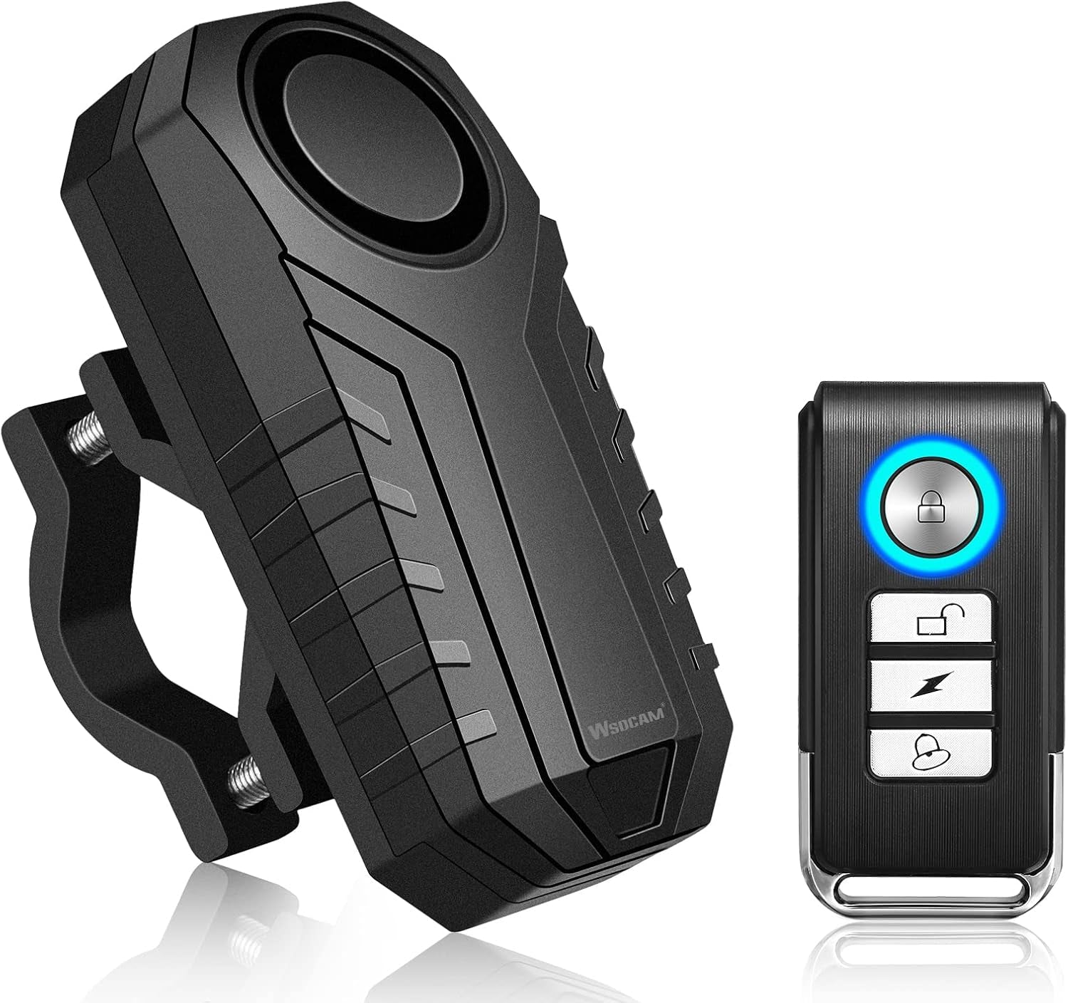 WSDCAM Anti-Theft Bike Alarm with Mount, 113Db Burglar Vibration Motorcycle Bicycle Alarm Security System Waterproof Cycle Bike Alarm with Remote