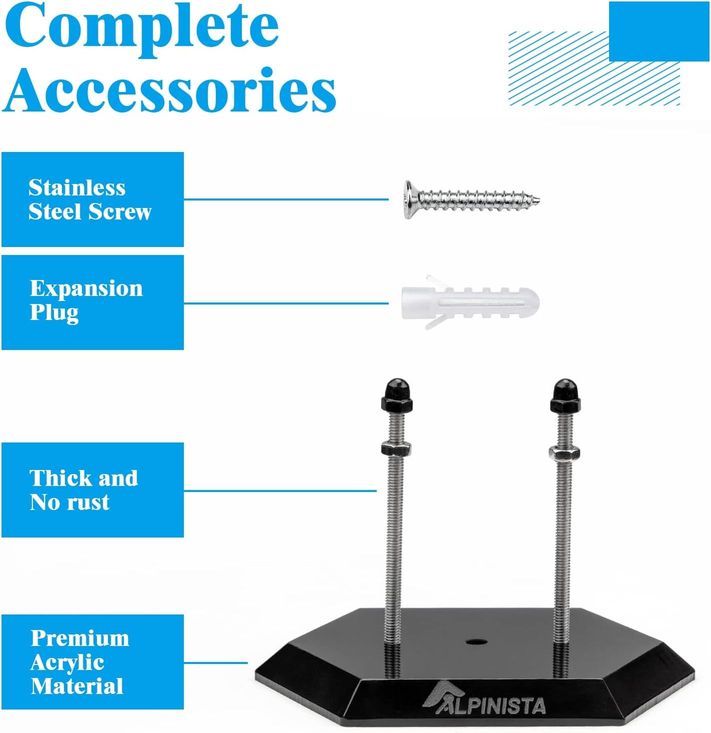 Alpinista Skateboard Wall Mount Skateboard Rack for Skateboard Deck Display and Storage