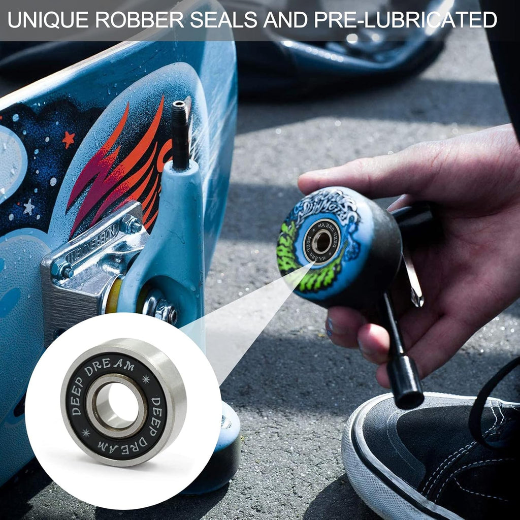 Premium 20Pcs 608Rs Bearings Skateboard Bearings Longboard Bearings (8X22X7Mm) for Skate Double Rubber Sealed Deep Groove