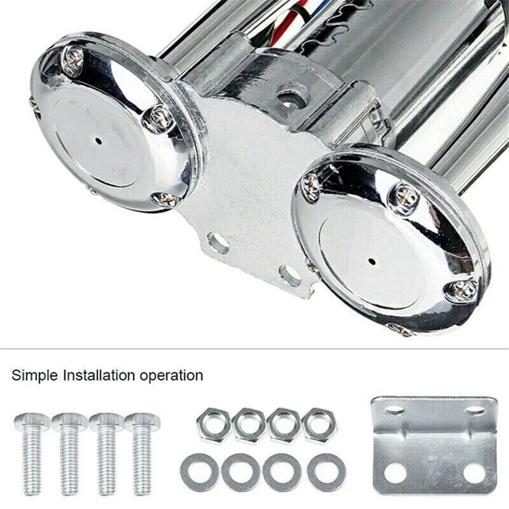 600DB 12V Dual Trumpets Super Loud Car Electric Horn Truck Boat Train Speaker