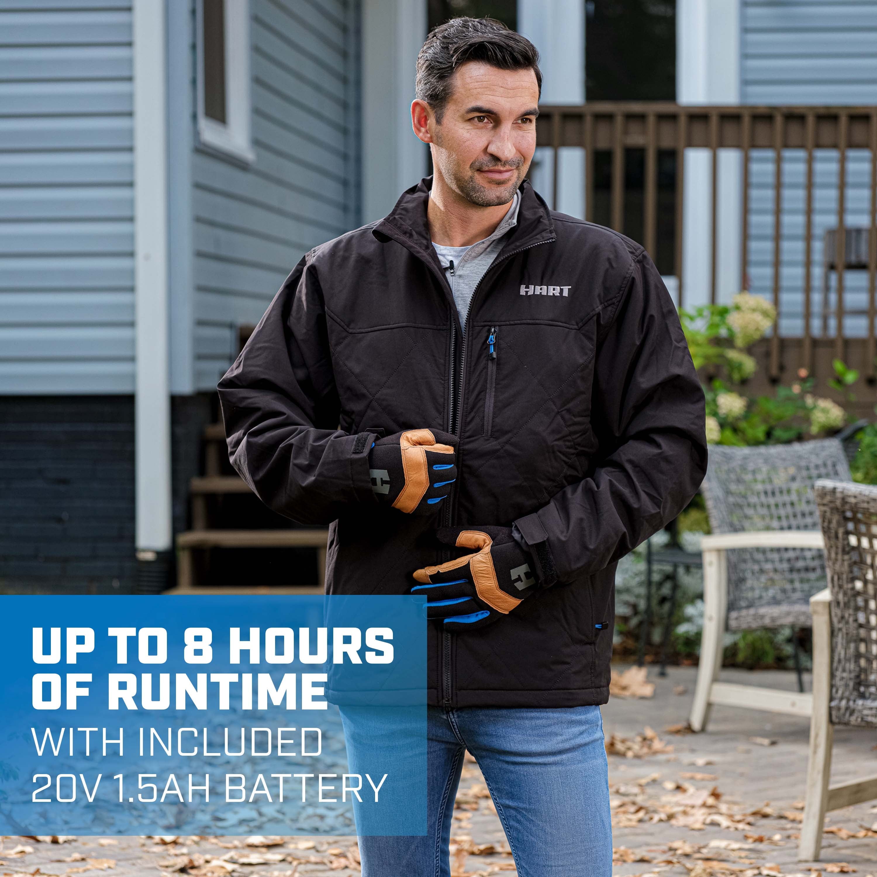 20-Volt Heated Jacket Kit, Black, Male Medium, (1) 1.5Ah Lithium-Ion Battery