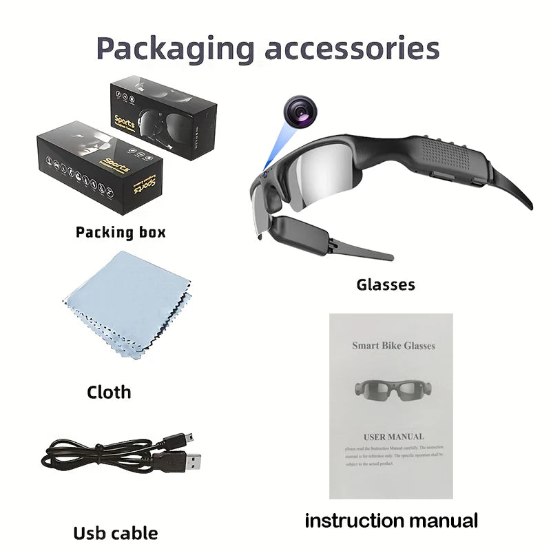 HD 1080P Glasses WIFI Camera Outdoor Bicycle Motorcycle Security Protection Sunglasses Video Camera Polarized Lens Sports Cam