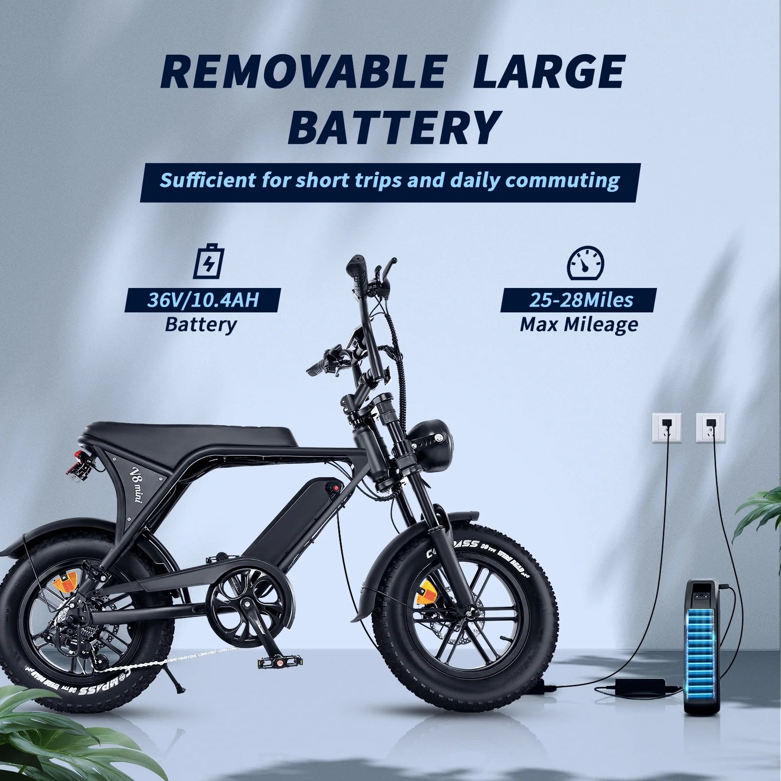 Electric Bike for Adults, 500W Electric Bicycles with 36V 10.4Ah Battery, 16" Fat Tire Ebike, 20MPH E-Bike, E Bike for Adults UL2849