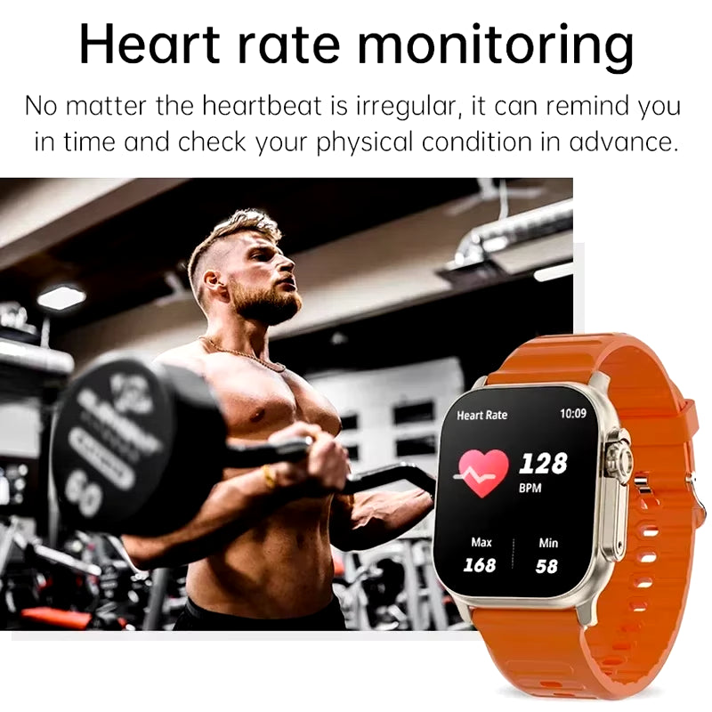 LAXASFIT T900 Ultra Smartwatch with Bluetooth Connectivity, Message Alerts, Heart Rate Monitoring, and Sports Features for Android and iOS Users