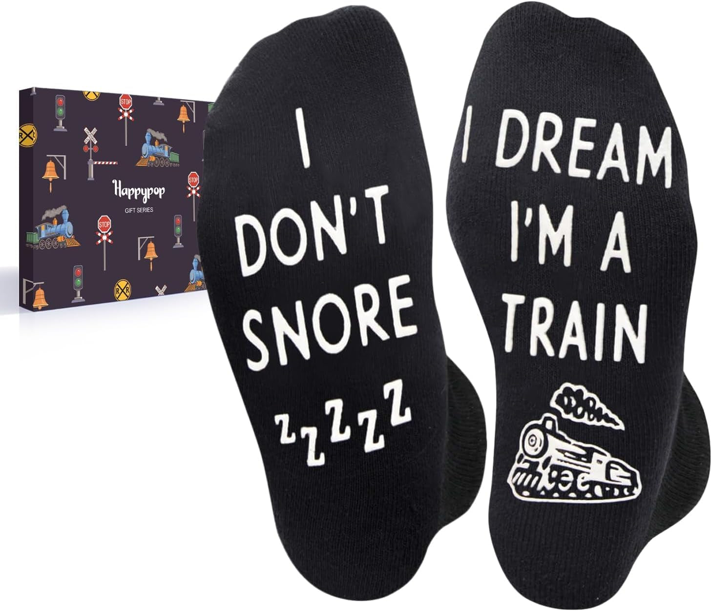 HAPPYPOP Transportation Gifts for Men Women - Motorcycle Tractor Train Socks