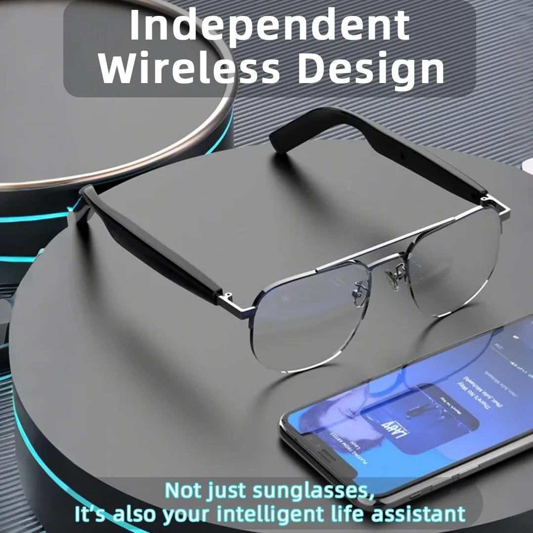 Bluetooth Audio Smart Glasses, Metal Frames, Surround Sound Stereo and Wireless Microphone, Men'S Smart Glasses, Women'S Glasses