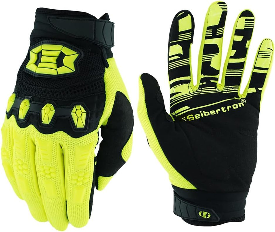 Seibertron Unisex BMX MX ATV MTB Racing Mountain Bike Bicycle Cycling Off-Road/Dirt Bike Gloves Road Racing Motorcycle Motocross Sports Gloves Touch Recognition Full Finger Glove