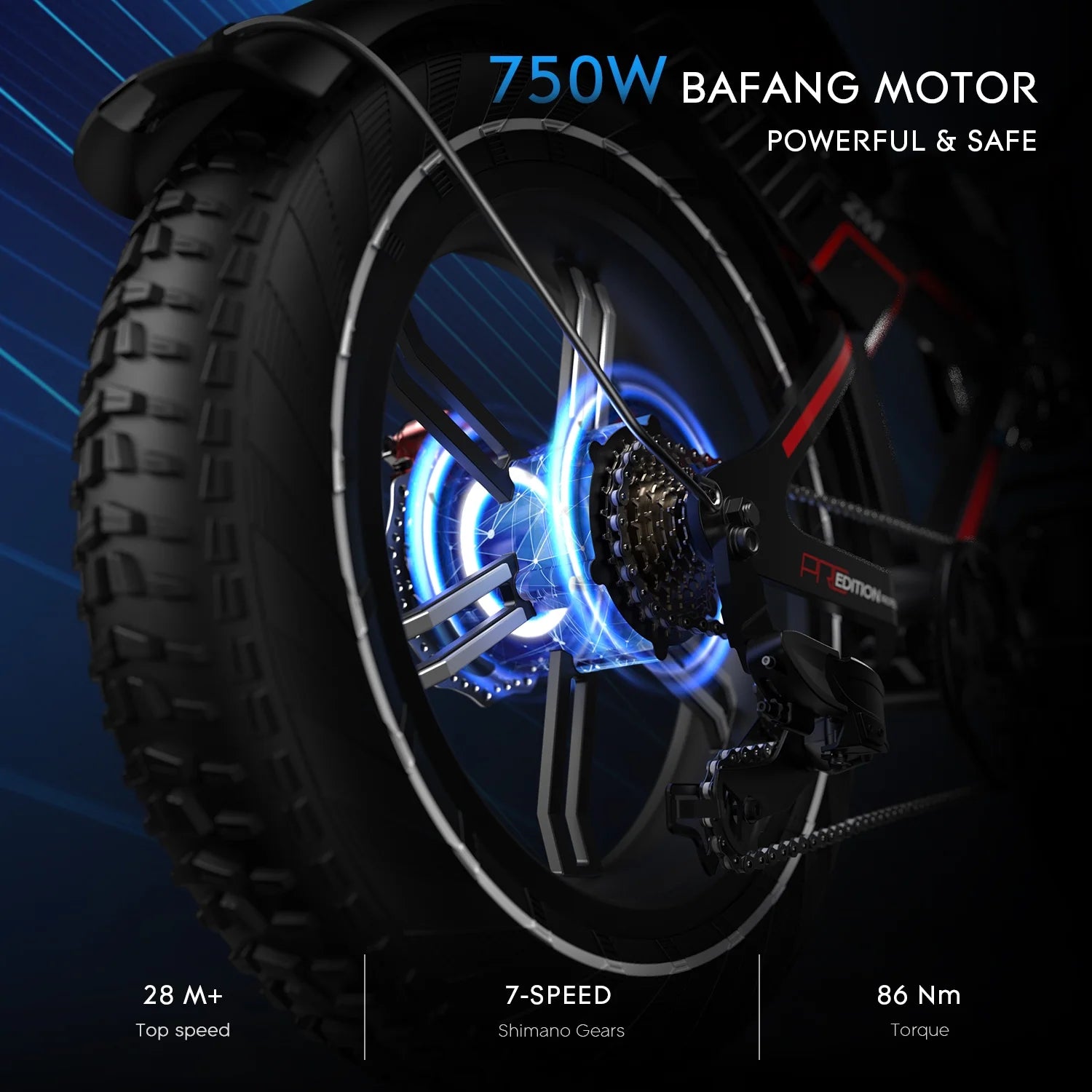 Electric Bike for Adults 52V 60AH Battery, 20X4 Fat Tire Ebikes, Full Suspension E Bike, 1500W Peak Motor Electric Bicycle 7-Speed Gear