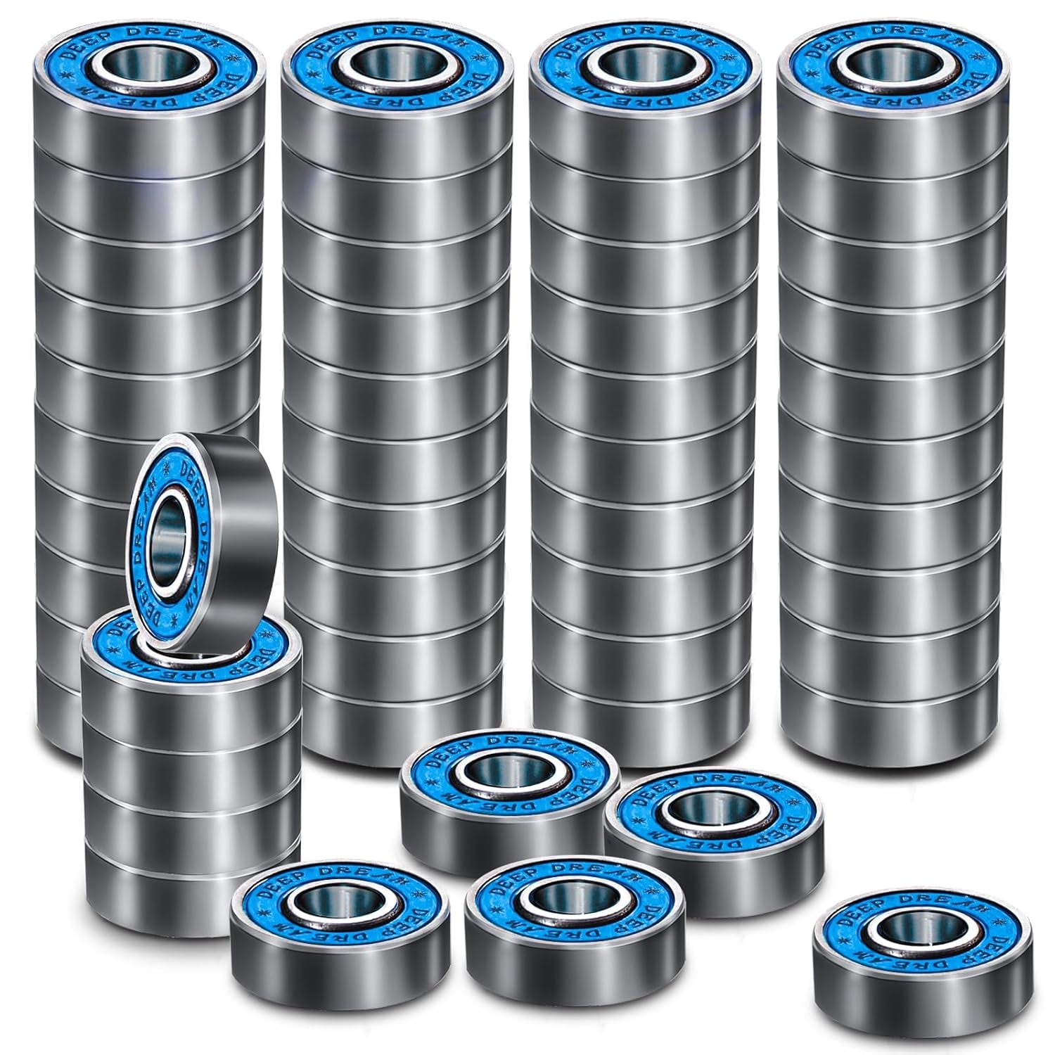 Premium 20Pcs 608Rs Bearings Skateboard Bearings Longboard Bearings (8X22X7Mm) for Skate Double Rubber Sealed Deep Groove