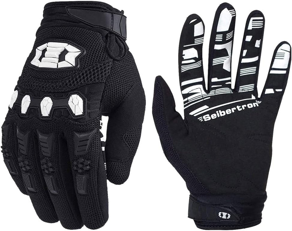 Seibertron Unisex BMX MX ATV MTB Racing Mountain Bike Bicycle Cycling Off-Road/Dirt Bike Gloves Road Racing Motorcycle Motocross Sports Gloves Touch Recognition Full Finger Glove